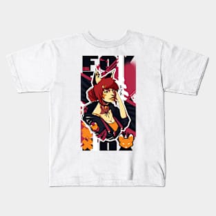 Modern Fox Girl Kitsune Kids T-Shirt